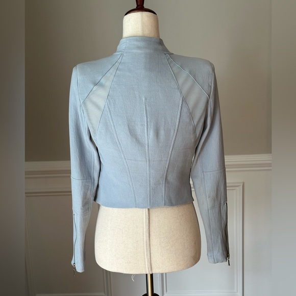 Blank NYC Mesh Detail Crepe Jacket Light Blue size XS - Picture 4 of 16